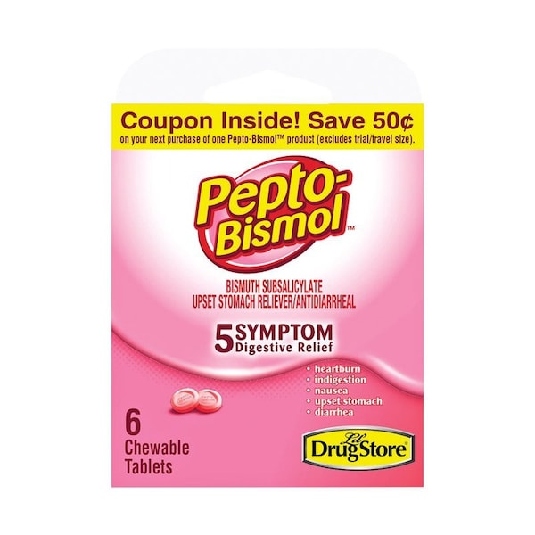 Pepto Bismol Pepto Bismol Lil Drugstore Upset Stomach Reliever 6 ct 6 pk 97233 - main